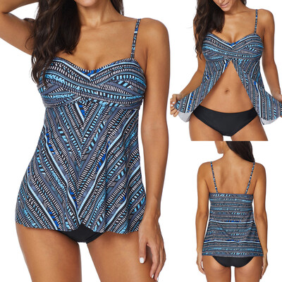 

Saidsome Women Tankini Sets With Boy Shorts Ladies Bikini Set Swimwear Push-Up Padded Bra