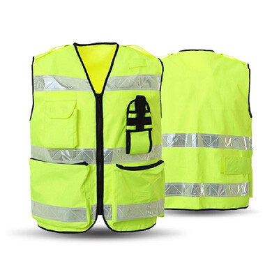 

120089 Reflective Safety Vest High Visibility Safety Vest Bright Neon Color Breathable Vest with 2-inch Reflective Strips for Cons
