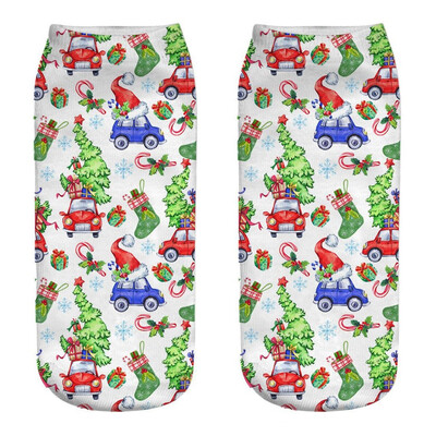 

Gobestart Casual Work Business Socks 3D Christmas Santa Elk Printing Medium Sports Socks
