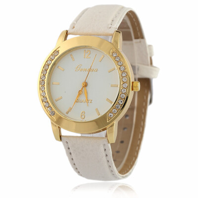 

New ladies Geneva belt watch with diamonds fashion quartz watch candy color strap foreign trade