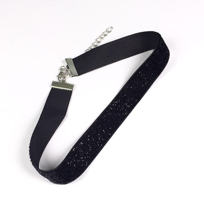 

11 Colors Christmas Gift Simple Shining Powder Necklace Night Club Jewelry Cosplay Chain Bone Velvet Ribbon Choker Necklace