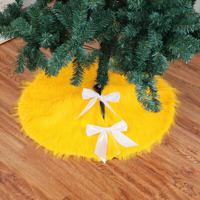 

〖Follure〗78cm Christmas Plush Long Haired Christmas Tree Skirt Christmas Tree Skirt Decor