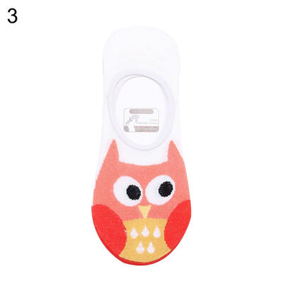

Cute Cartoon Owl Invisible No Show Breathable Cotton Womens Soft Boat Socks