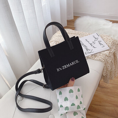 

Qiao Bani 2019 new South Korea ins fashion net red street beat letters canvas shoulder shoulder diagonal tide handbag