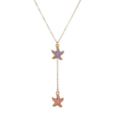 

X-NO BUY Colorful Double Shell Pendant Necklace For Women New Fashion Pendants&Necklace Summer Jewelry Female Handmade Necklace