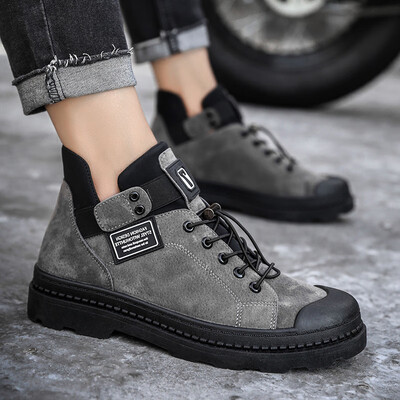 

Mens shoes net red high-top shoes Korean version of the wild mens casual low to help Martin boots tide shoes