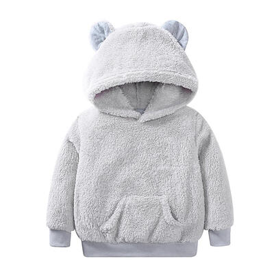 

Winter Hoodies Cute Bear Fleece Coat Children Pullover Tops Sweatshirts