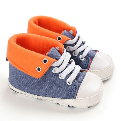 

Baby Boy Girl Summer 0-18M Anti-slip Soft Sole Crib Canvas Shoes Sneakers New
