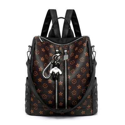 

Backpack PU leather zipper bag