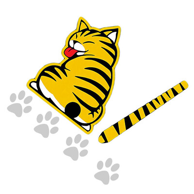 

Movable Cat Pattern Car Rear Window Wiper Sticker Self Adhesive Animal Decal Art Tattoo Decorative Supplies