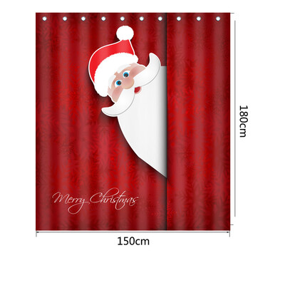 

Gobestart Christmas Waterproof Polyester Bathroom Shower Curtain And Xmas Mat Decor