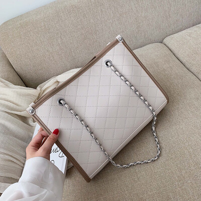 

Bag female Korean version of the versatile simple single back Messenger bag tide fashion rhombic chain tote bag