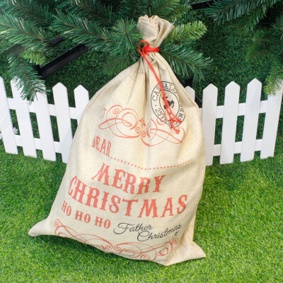 

Tailored New Large Canvas Merry Christmas Music Forest Stocking Gift Storage Bag