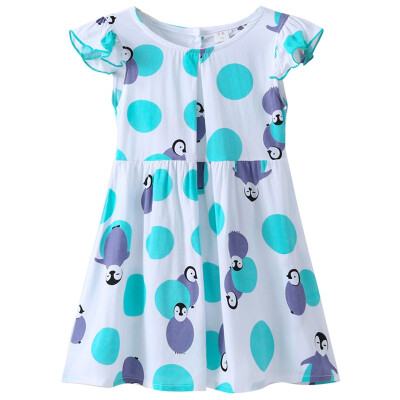 

XXQZ Cotton Short-sleeved Dress for Girls