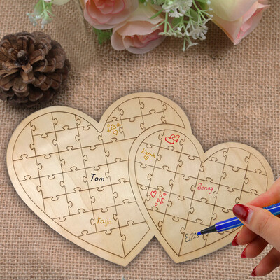 

Gobestart Personalised Wedding Guest Book Jigsaw Puzzle Alternative Heart Shape