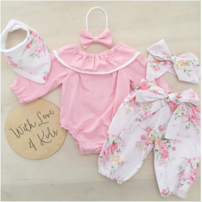 

Newborn Kid Baby Girls Floral Clothes Jumpsuit Romper Bodysuit Pants Outfits Set