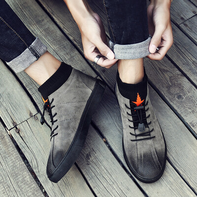 

Mens shoes autumn Joker casual canvas shoes Korean fashion shoes youth tide shoes