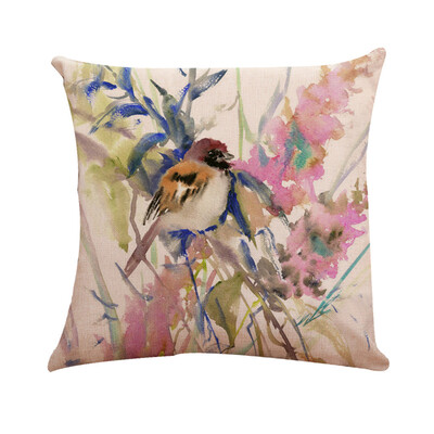 

〖Follure〗Bird Tree Cotton Linen Pillow Case Cushion Cover Waist Cover Home Decor