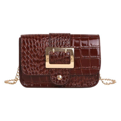 

Solid Color Alligator Pattern Shoulder Handbags Women Leather Crossbody Bag