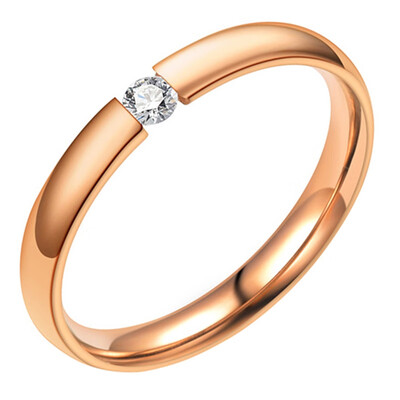 

Men Women Stainless Steel CZ Ring Wedding Rings
