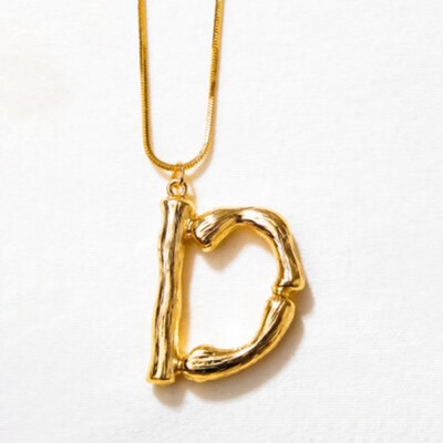 

Gold Letter A-Z Pendant Chain Necklace Fashion