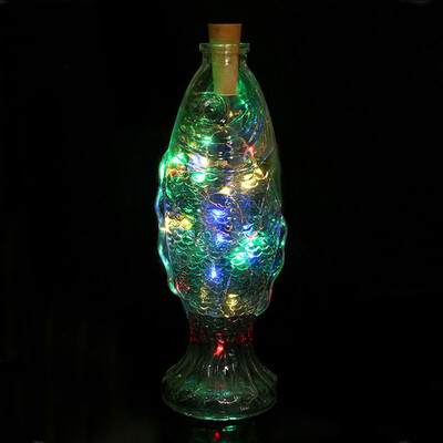 

Gobestart Wine Bottle Cork Shaped String Light 20 LED Night Fairy Light Lamp