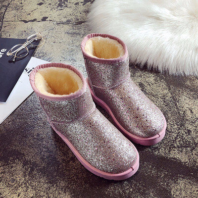 

New Fashion Winter Ankle Women Boots Plush Warm Lady Shoe Plus Size Easy Wear Up Girls Snow Boots Size36-40