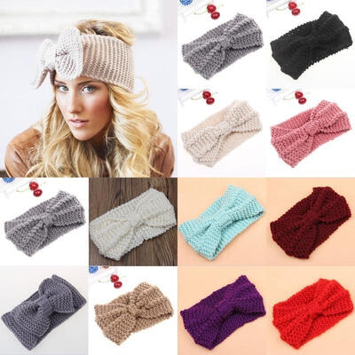 

12 Colors Fashion Winter Warm Women Crochet Knitted Braided Knit Wool Hat Cap Headband Hair Band