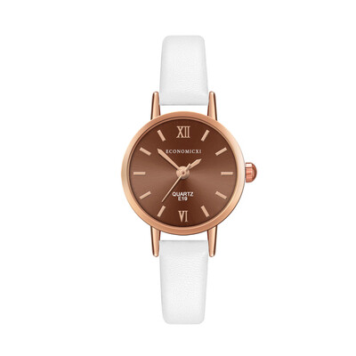 

New Product Women Watches Rose Border Dial Ladies Fashion Quartz Wristwatch Featured Leather Strap Clock Relojes Para Mujer