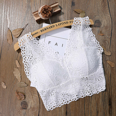 

Womens Crop Top Floral Harness V-Neck Vest Hollow Bralet Lace Camisole Tank Tops