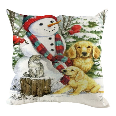 

Siaonvr Christmas Pillow Cover Pillowcases Decorative Sofa Cushion Cover Home Decoration