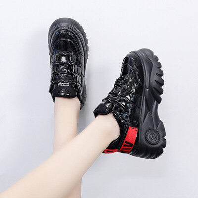 

Silver Dads Shoes Womens Korean Edition Thick-soled Sports Shoes Students Shoes Baitao Hong Kong-style Leisure Shoes Tie Ti