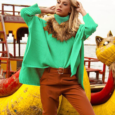 

〖Follure〗Womens Off The Shoulder Sweater Casual Knitted Loose Long Sleeve Pullover