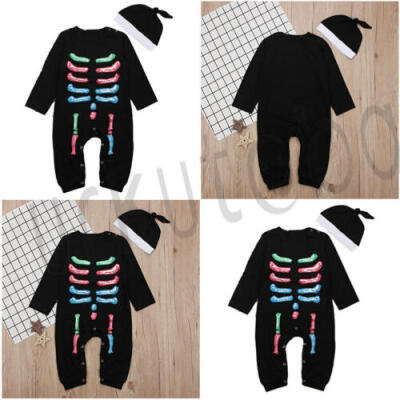 

US Kids Baby Boys Fashion Suit For Hallowmas Romper JumpsuitHat Clothes Set New