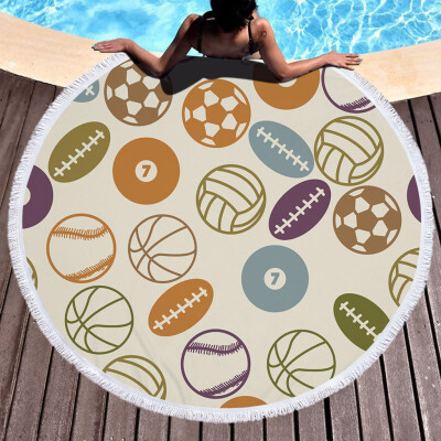 

Gobestart 1 PC Round Beach Pool Home Shower Towel Blanket Table Cloth Yoga Mat