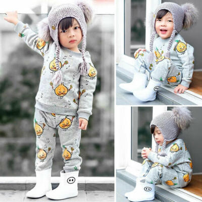 

US Toddler Baby Boy Kids Long Sleeve Onion Note Tops Pants Autumn Cotton Clothes
