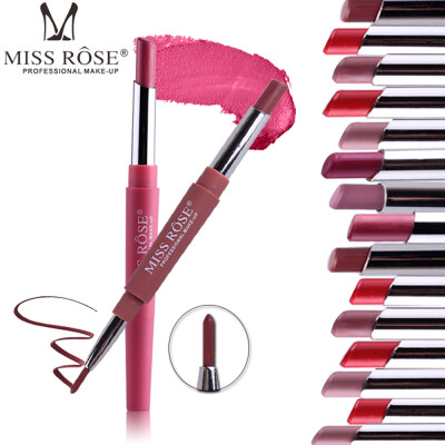 

Lip Liner Long Lasting MISS ROSE 2 in 1 Lip Liner Pen Waterproof Colorful Silk Smooth Lipstick Pen Pencil Stretch Lip Brush Tool L