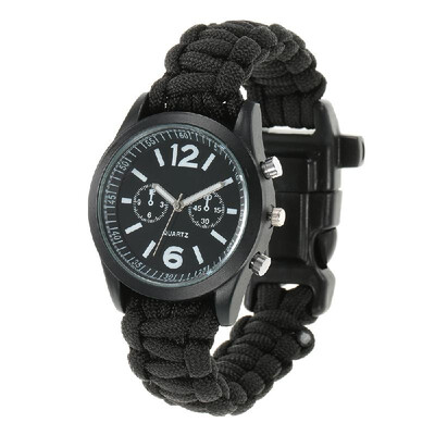 

Survival Watch Paracord Survival Gear Outdoor Rescue Bracelet Tactical Military Emergency Paracord Watch with Fire Starter Whistle
