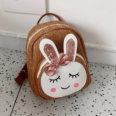 

New Boy Girl Straw Cartoon Backpack School Rucksack Bag Special Necessary