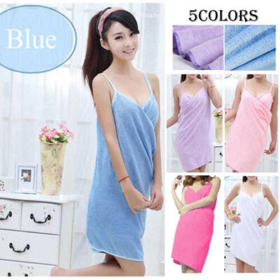 

Girl Womens Microfiber Wearable Soft Dress Beach Towel Bath Skirt Spa Bathrobes