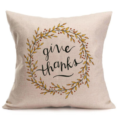 

Siaonvr Happy Fall Thanksgiving Day Soft Linen Pillow Case Cushion Cover Home Decor