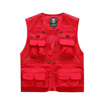 

Men Vest Jacket Outdoor Fishing Solid Color Multi-Pocket Zipper Casual Waistcoat
