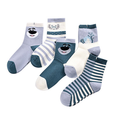 

5 Pairs Unisex Baby Cartoon Cotton Breathable Socks Infant Absorbent Children Socks