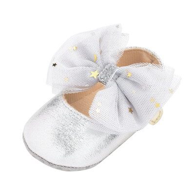

Newborn Baby Girl Bling PU Leather Shoes Kid Moccasins First Walkers Crown Bow Soft Soled Non-slip Footwear Crib Shoes