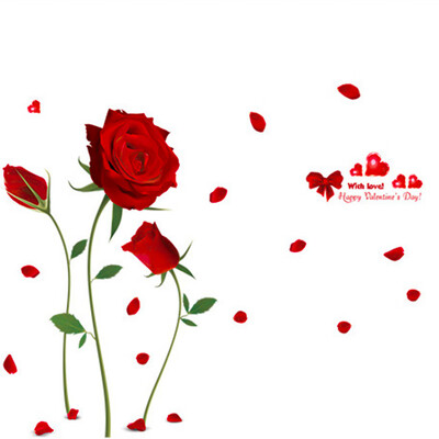 

3D Rose Wall Decal Mural Removable Flowers Stickers Vinyl Art DIY Room Decor