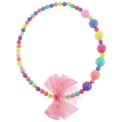 

Children Candy Bead Lovely Heart Flower Pendant Princess Girl Necklace Gift for Baby Kids Jewelry Choker