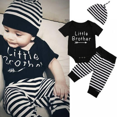 

3pcs Newborn Infant Baby Boy Romper Bodysuit Jumpsuit Cotton Clothes Outfits Set