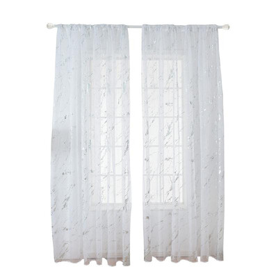 

Sheer Curtains Marble Print Window Screen Curtains for Living Room Window Patio Door 1 Panel 40"x79"