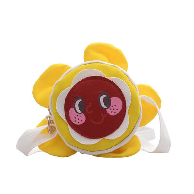 

Flower Shape Smile Face Print Bag Girls Kids Shoulder Messenger Canvas Bags