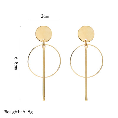 

2019 New Fashion Statement Earrings for Women European Design Geometric circular Drop Earrings Jewelry